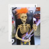 Rockin Skeleton Briefkaart (Voorkant / Achterkant)
