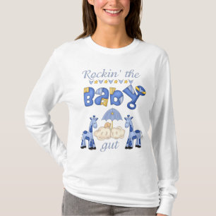 Rockin' the Baby Gut Long Sleeve in Blue T-shirt