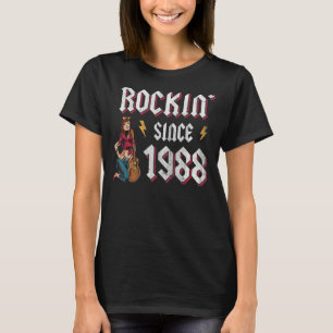 Rockin vanaf 1988 Rock Music 34th Birthday T-shirt