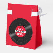 Rockin Verjaardag Vinyl Record rood Bedankdoosjes (Achterkant)