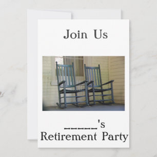 ROCKING CHAIR HUMOROUS RETIREMENT INVITE KAART