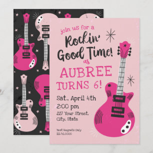 Rocking Good Time Rockstar Birthday Uitnodiging