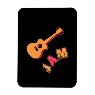 Rocking Guitar, Music Jam Style, Oranje en rode ku Magneet