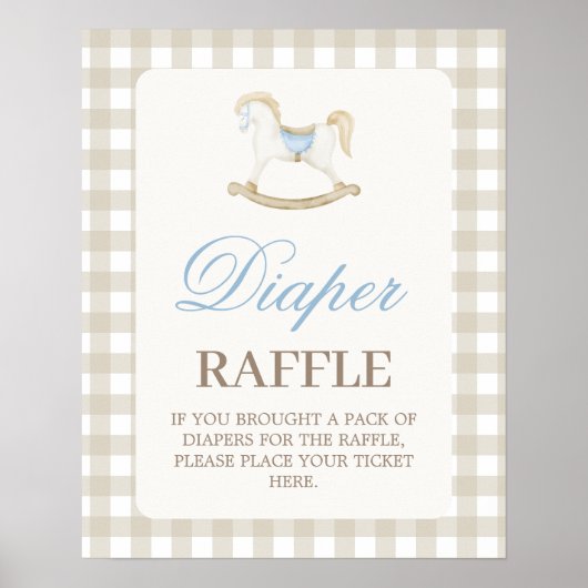Rocking Horse baby shower Luier Raffle teken Poster (Voorkant)