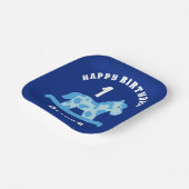 Rocking Horse Blue Boy Birthday Party Papieren Bordje (Gebogen)