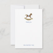 Rocking Horse boy baby shower bedankt (Voorkant)