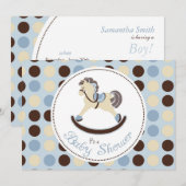 Rocking Horse Boy Invitation Card Kaart (Voorkant / Achterkant)