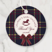 Rocking Horse Classic Kerstmis geruite bedankjes Labels (Voorkant)