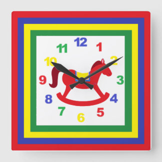 Rocking Horse Clock met cijfers Vierkante Klok