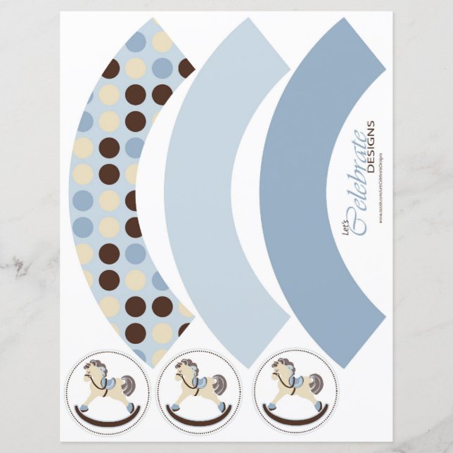 Rocking Horse Cupcake Wrapper (Voorkant)