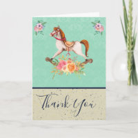 Rocking Horse en Floral Bouquet Dank u wel