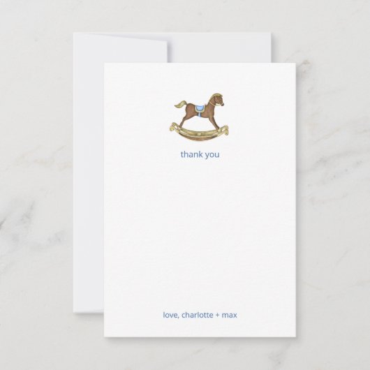 Rocking Horse garçon baby shower merci (Devant)