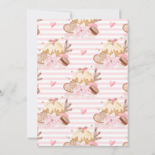 Rocking Horse Gingerbread Winter Baby Shower Kaart (Achterkant)