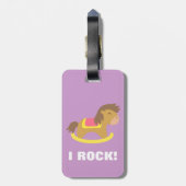 Rocking Horse, ik ben Geweldige, voor kinderen Bagagelabel (Achterkant verticaal)