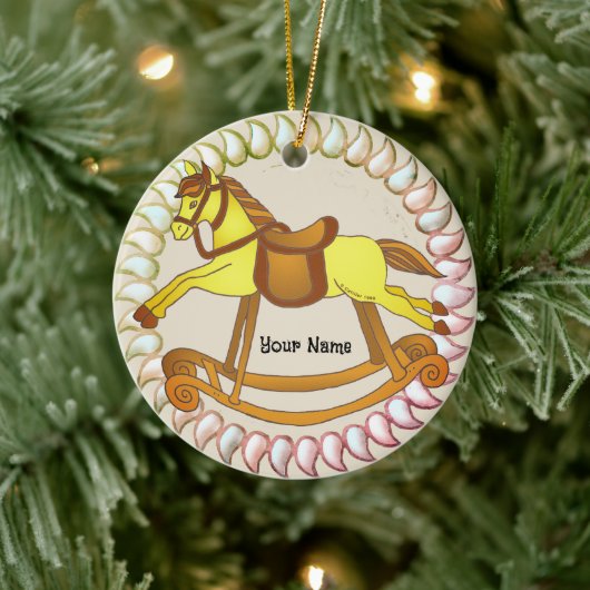 Rocking Horse Keramisch Ornament (Boom)