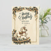  Rocking Horse Kerst Feestdagenkaart (Staand voorkant)