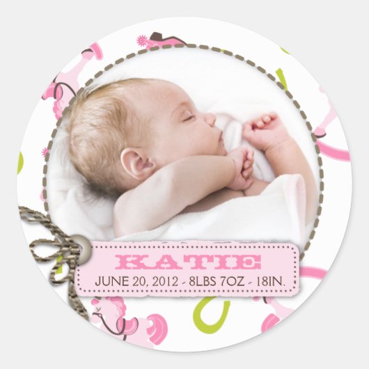 Rocking Horse Meisje Sticker R (Voorkant)