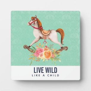  Rocking Horse met Floral Bouquet Fotoplaat