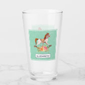  Rocking Horse met Floral Bouquet Glas (Achterkant)