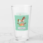  Rocking Horse met Floral Bouquet Glas (Voorkant)