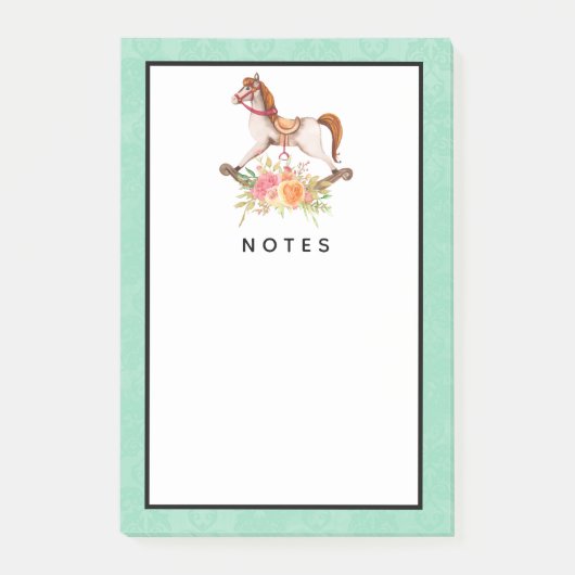  Rocking Horse met Floral Bouquet Post-it® Notes (Voorkant)