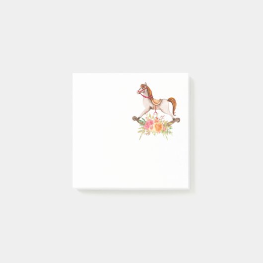 Rocking Horse met Floral Bouquet Post-it® Notes (Voorkant)
