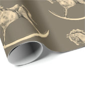  Rocking Horse Pattern Sepia Cadeaupapier (Rol Hoek)