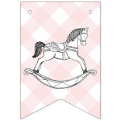 Rocking Horse Pink Gingham Baby shower Bunting Vlaggetjes (Tweede vlag)