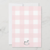 Rocking Horse Pink Gingham Christening Kaart (Achterkant)