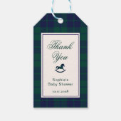  Rocking Horse Plaid Baby shower Bedankt Cadeaulabel (Voorkant)