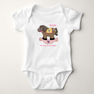 Rocking Horse Roze Baby Creeper Romper
