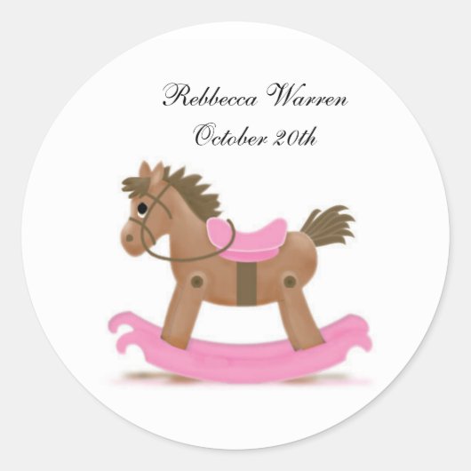 Rocking Horse Sticker in Roze (Voorkant)