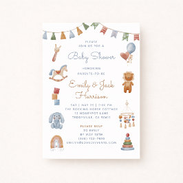 Rocking Horse, wieg mobiel, baby shower Invitatio Kaart