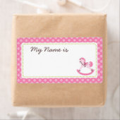 Rocking Paard Meisje Naam Tag Etiket (Insitu)