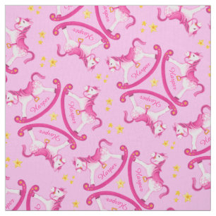 Rocking paard roze meisjes naam harper kwekerij stof