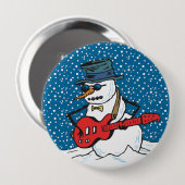 Rocking Snowman Ronde Button 4,0 Cm (Voorkant /achterkant)