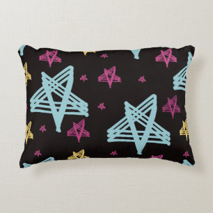 Rocking Stars Roze Blauw Zwart Accent Kussen