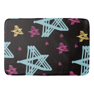 Rocking Stars Roze Blauw Zwart Badmat