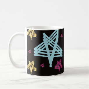 Rocking Stars Roze Blauw Zwart Koffiemok