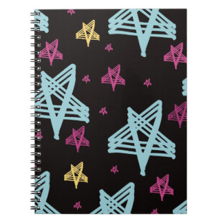 Rocking Stars Roze Blauw Zwart Notitieboek