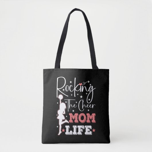 Rocking The Cheer Mom Life Funny Cheerleader Funny Draagtas (Voorkant)