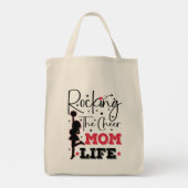 Rocking the Cheer Mom Life Grappig Cheerleading Co Tote Bag (Achterkant)