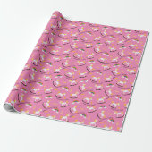 Rocking Unicorns Rainbows Custom Name and Age Cadeaupapier (Uitgerold)