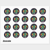 RockitJohnny_Zombie Ronde Sticker (Vel)