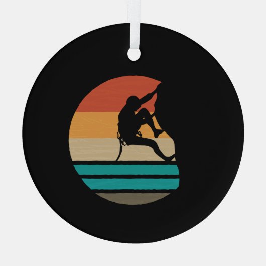 Rockklimberklimmers Glas Ornament (Achterkant)