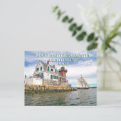 Rockland Breakwater Lighthouse, carte postale du M (Debout devant)