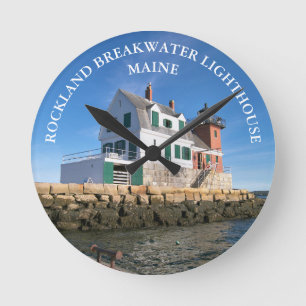 Rockland Breakwater Lighthouse ME Ronde Wandklok Klok