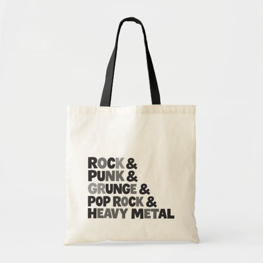Rockmuziek Tote Bag (Voorkant)