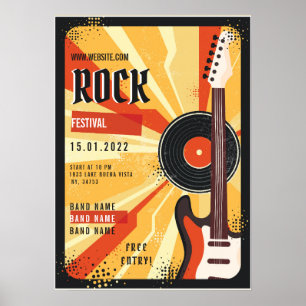 Rockmuziekfestival flyer Announcement Poster