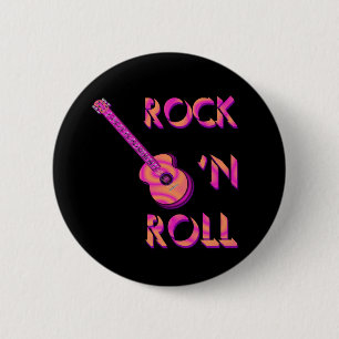 Rock'n Roll Acoustic Guitar Button